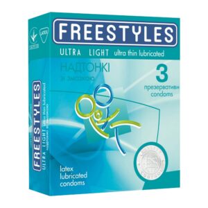 Презервативи ультратонкі FREESTYLES Ultra Ligh латексні, 0.04 мм (3 шт.)