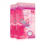 Презервативи ребристі латексні FREESTYLES зі змащенням, 0.06 мм (12 шт.)