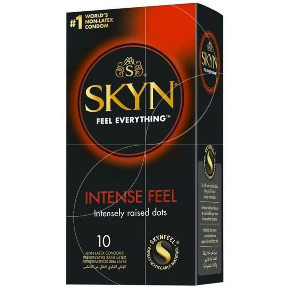 Презервативи з рельєфом Skyn Intense Feel, безлатексні (поліізопрен), 10 шт Презервативи з рельєфом Skyn Intense Feel, безлатексні (поліізопрен), 10 шт