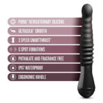 Пульсатор Blush Temptasia – Lazarus Thrusting Dildo – Black, ребристий стовбур, 3 швидкості