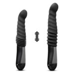 Пульсатор Blush Temptasia – Lazarus Thrusting Dildo – Black, ребристий стовбур, 3 швидкості