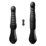 Пульсатор Blush Temptasia – Lazarus Thrusting Dildo – Black, ребристий стовбур, 3 швидкості
