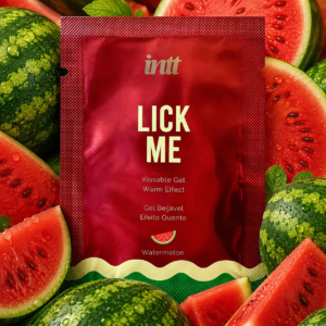 Саше Їстівний лубрикант з ефектом тепла INTT Lick Me Watermelon зі смаком кавуна, 2 мл