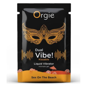 САШЕТ/Рідкий вібратор Orgie DUAL VIBE! зі смаком коктейлю Секс на пляжі, 1 мл