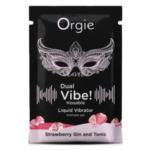 САШЕТ/Рідкий вібратор Orgie DUAL VIBE коктейль Джин-тонік полуниця, 1 мл