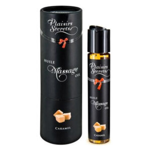 Масажна олія Plaisirs Secrets Caramel (59 мл) з афродизіаками, їстівна, подарункове паковання