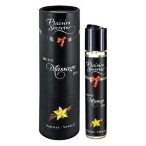 Масажна олія Plaisirs Secrets Vanilla (59 мл) з афродизіаками, їстівна, подарункове паковання