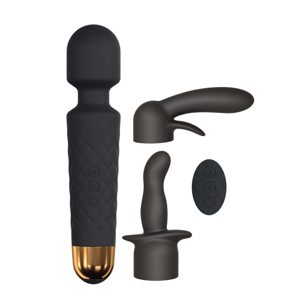 Мінівібромасажер Dorcel Kit Wanderful з насадками (анальна і вагінальна), водонепроникний Мінівібромасажер Dorcel Kit Wanderful з насадками (анальна і вагінальна), водонепроникний