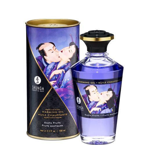 Розігрівальна олія Shunga Aphrodisiac Warming Oil – Exotic Fruits (100 мл) без цукру, смачна Розігрівальна олія Shunga Aphrodisiac Warming Oil – Exotic Fruits (100 мл) без цукру, смачна