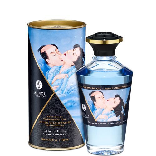 Розігрівальна олія Shunga Aphrodisiac Warming Oil – Coconut Thrills (100 мл) без цукру, смачна Розігрівальна олія Shunga Aphrodisiac Warming Oil – Coconut Thrills (100 мл) без цукру, смачна
