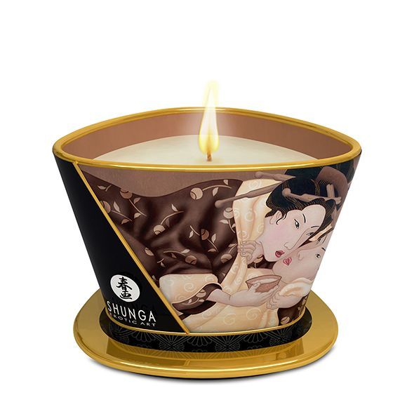 Масажна свічка Shunga Massage Candle – Intoxicating Chocolate (170 мл) з афродизіаками Масажна свічка Shunga Massage Candle – Intoxicating Chocolate (170 мл) з афродизіаками