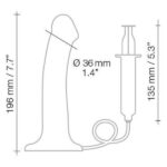 Фалоімітатор, що кінчає Strap-On-Me Dildo Cum Black, діаметр 3,6 см, силікон, насадка для страпону