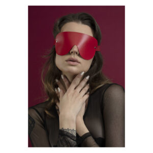 Маска на очі Feral Feelings - Blindfold Mask, натуральна шкіра, червона