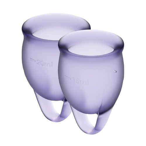 Набір менструальних чаш Satisfyer Feel Confident (lila), 15мл та 20мл, без мішечка Набір менструальних чаш Satisfyer Feel Confident (lila), 15мл та 20мл, без мішечка