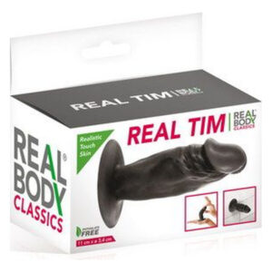 Фалоімітатор Real Body — Real Tim Black, TPE, діаметр 3,4 см