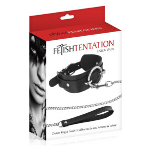 Нашийник великим кільцем та з повідцем Fetish Tentation Ring and Leash