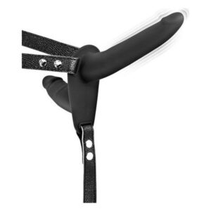 Подвійний страпон з вібрацією Fetish Tentation Vibrating Strap-On with Double Dildo Black