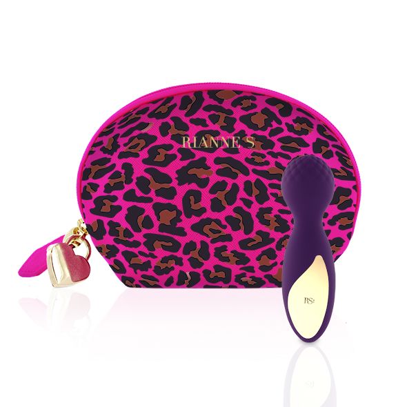 Мінівібромасажер Rianne S: Lovely Leopard Purple, 10 режимів роботи, косметичка-чохол, мед.силікон Мінівібромасажер Rianne S: Lovely Leopard Purple, 10 режимів роботи, косметичка-чохол, мед.силікон