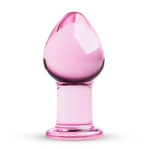 Рожева анальна пробка зі скла Gildo Pink Glass Buttplug No. 27