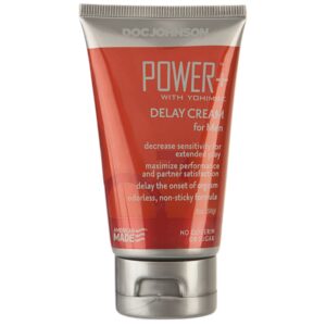 Потужний крем-пролонгатор Doc Johnson Power+with Yohimbe Delay Cream, екстракт Йохимбе, 56 г, коробка