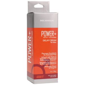Потужний крем-пролонгатор Doc Johnson Power+with Yohimbe Delay Cream, екстракт Йохимбе, 56 г, коробка