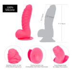 Ребристий фалоімітатор на присосці ADDICTION — Tom 7″ Dildo With Balls — Pink, віброкуля в подарунок