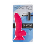 Ребристий фалоімітатор на присосці ADDICTION — Tom 7″ Dildo With Balls — Pink, віброкуля в подарунок