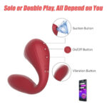 Вакуумний вагінально-кліторальний стимулятор Magic Motion Bobi Red, керування зі смартфона