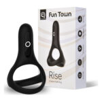 Подвійне ерекційне кільце Fun Town Rise Black, керування зі смартфона