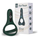 Подвійне ерекційне кільце Fun Town Rise Turquoise, керування зі смартфона, колір: зелений