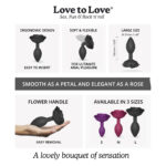 Силіконова анальна пробка Love To Love OPEN ROSES L SIZE - BLACK ONYX