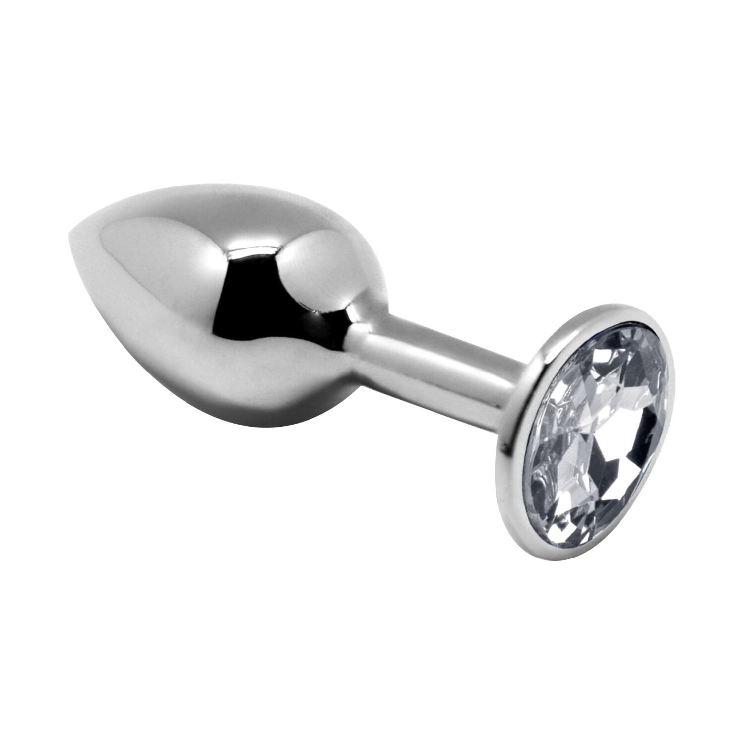 Металева анальна пробка з кристалом Alive Mini Metal Butt Plug White L Металева анальна пробка з кристалом Alive Mini Metal Butt Plug White L
