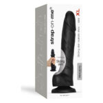 Реалістичний фалоімітатор Strap-On-Me Sliding Skin Realistic Dildo Black XL, ефект рухливої шкіри