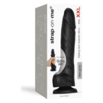 Реалістичний фалоімітатор Strap-On-Me Sliding Skin Realistic Dildo Black XXL, ефект рухливої шкіри