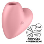 Вакуумний стимулятор-серце з вібрацією Satisfyer Cutie Heart Light Red
