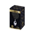 Металева анальна пробка Кролячий хвостик Alive Fluffy Plug M Black, діаметр 3,4 см, колір: сріблястий / чорний