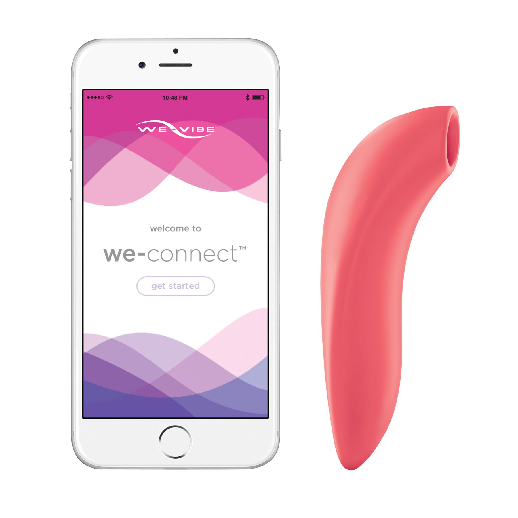 Вакуумний смарт-стимулятор для пар We-Vibe Melt Coral, зручно поєднувати з проникним сексом Вакуумний смарт-стимулятор для пар We-Vibe Melt Coral, зручно поєднувати з проникним сексом