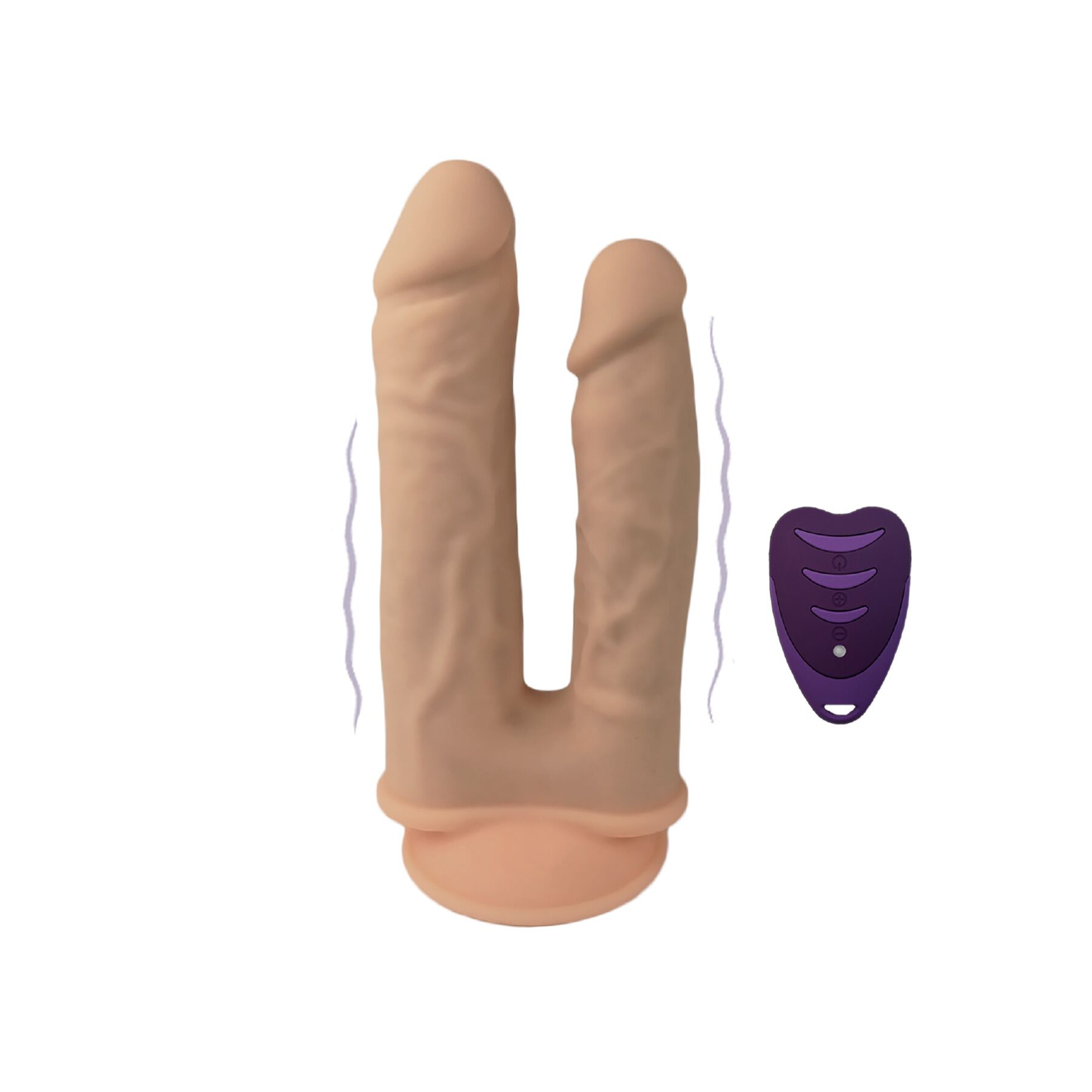Подвійний фалоімітатор з вібрацією SilexD Double Gusto Vibro Flesh (Model 1 size 8" & 7") + LRS Подвійний фалоімітатор з вібрацією SilexD Double Gusto Vibro Flesh (Model 1 size 8" & 7") + LRS