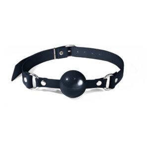 Кляп силіконовий Feral Feelings Silicon Ball Gag Black/Black, чорний ремінець, чорна кулька