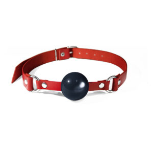 Кляп силіконовий Feral Feelings Silicon Ball Gag Red/Black, червоний ремінець, чорна кулька