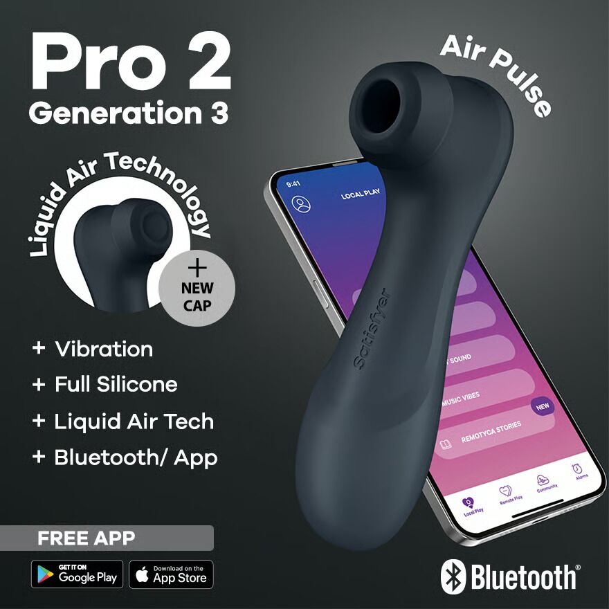 Вакуумний кліторальний стимулятор Satisfyer Pro 2 Generation 3 with Liquid Air Connect App Dark Grey Вакуумний кліторальний стимулятор Satisfyer Pro 2 Generation 3 with Liquid Air Connect App Dark Grey
