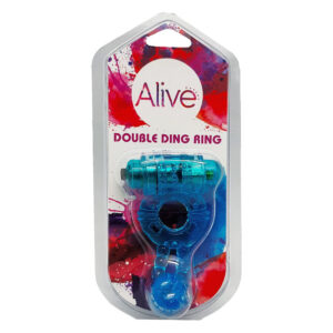 Ерекційне віброкільце Alive: Double Ding Ring Blue, два мотори