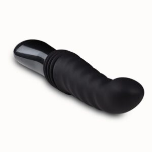 Пульсатор Blush Temptasia – Lazarus Thrusting Dildo – Black, ребристий стовбур, 3 швидкості