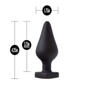 Анальна пробка Blush Temptasia – Fuck Me Anal Plug – Black, основа у вигляді сердечка