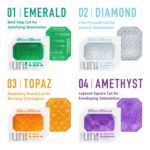 Унісекс-стимулятор Tenga UNI Emerald, зелений, з геометричним рельєфом, лубрикант у комплекті