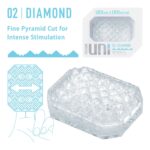 Унісекс-стимулятор Tenga UNI Diamond, білий, із зубчастим рельєфом, лубрикант у комплекті