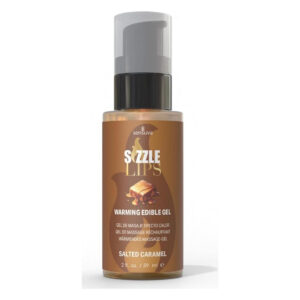Зігрівальний масажний гель Sensuva Sizzle Lips Salted Caramel (59 мл), без цукру, їстівний