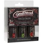Набір крапель для мінету Doc Johnson GoodHead Tingle Drops, 3х29,5 мл, кавун, зелене яблуко, полуниця
