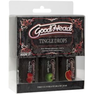 Набір крапель для мінету Doc Johnson GoodHead Tingle Drops, 3х29,5 мл, кавун, зелене яблуко, полуниця