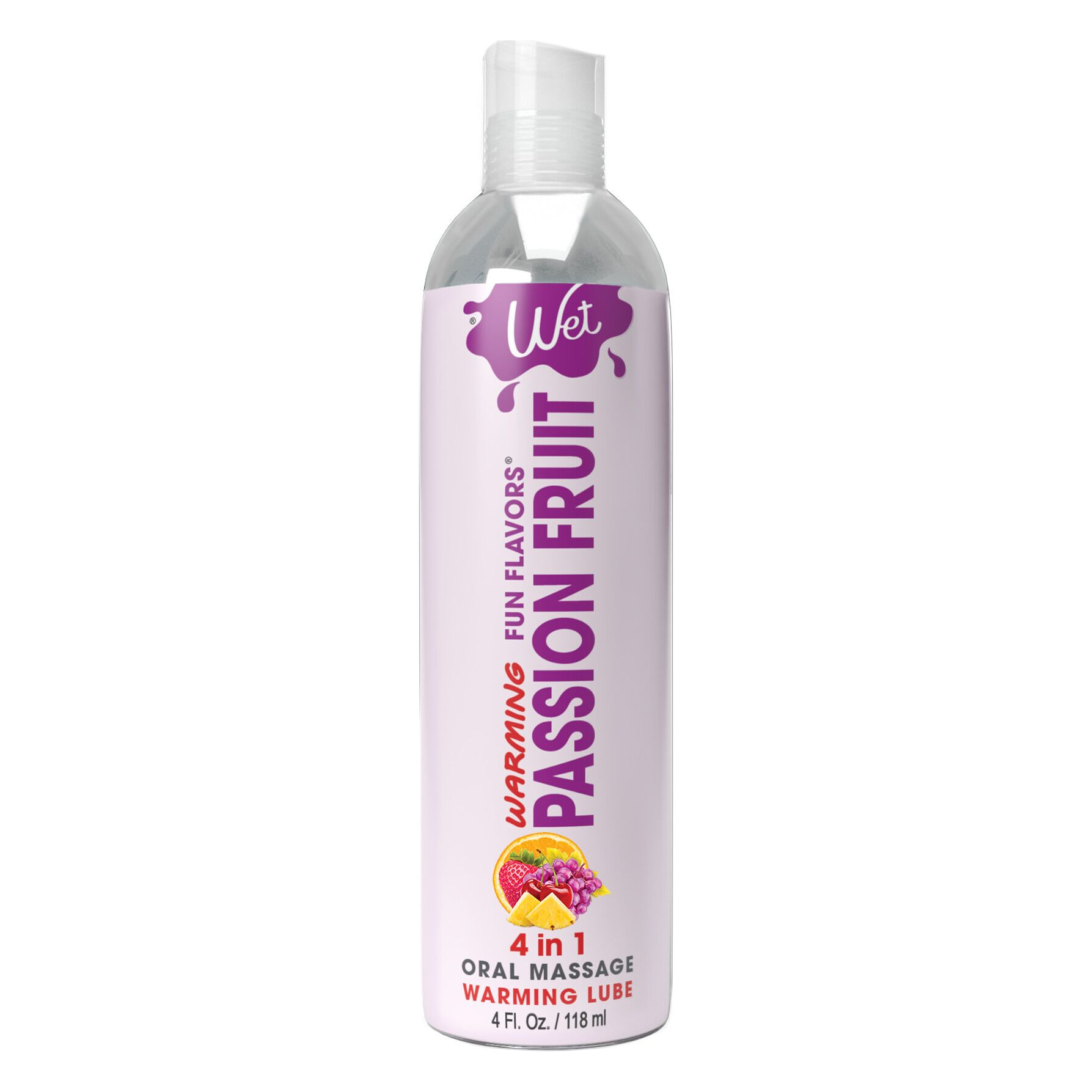 Зігрівальний лубрикант на водній основі Wet Warming Passion Fruit 4 in 1, без цукру (118 мл) Зігрівальний лубрикант на водній основі Wet Warming Passion Fruit 4 in 1, без цукру (118 мл)